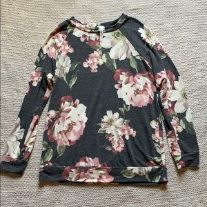 Grateful Hearts Floral Long Sleeve Top